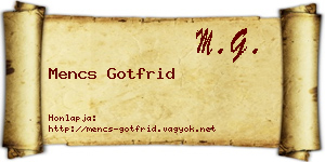 Mencs Gotfrid névjegykártya